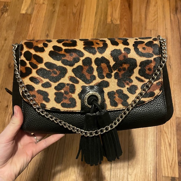 Kate Spade Ocelot/leopard Calf Hair Evening Clutch Tassel Purse - Picture 1 of 11